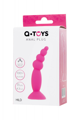 Анальная втулка A-Toys by TOYFA Hild, силикон, розовый, 11 см арт. 761324