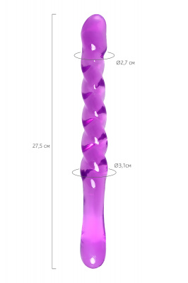 Двусторонний фаллоимитатор A-Toys by TOYFA Tanza, TPE, фиолетовый, 27,5 см арт. 762009