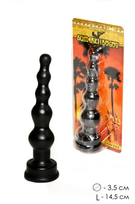ФАЛЛОИМИТАТОР АНАЛЬНЫЙ (втулка - ёлочка) цвет чёрный L 145mm D 35mm арт. 650-03 арт. 650-03 CD SB