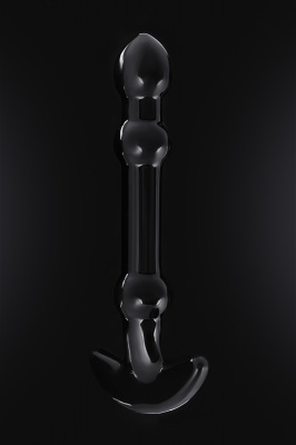 Нереалистичный фаллоимитатор Sexus Glass, стекло, чёрный, 19 см арт. 912235