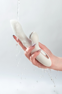 Вибратор Satisfyer Pro G-Spot Rabbit, с вакуум-волновым бесконтактным стимулятором, силикон, белый, 