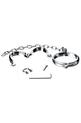 Наручники металлические с цепочкой средние, TOYFA Metal,серебр. арт. 717185-L