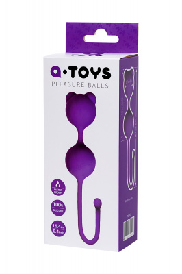 Вагинальные шарики A-Toys by TOYFA, силикон, фиолетовые, Ø 2,7 см арт. 764013