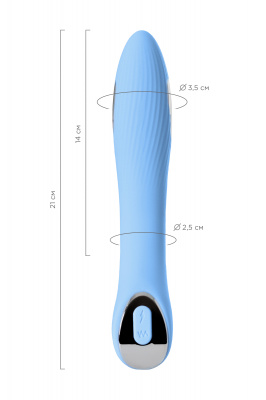 Вибратор с электростимуляцией PHYSICS TESLA G-POINT, силикон, голубой, 21 см арт. 796004