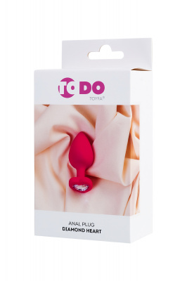 Анальная втулка ToDo by Toyfa Diamond Heart, силикон, розовая, 9,5 см, Ø 4 см арт. 357027