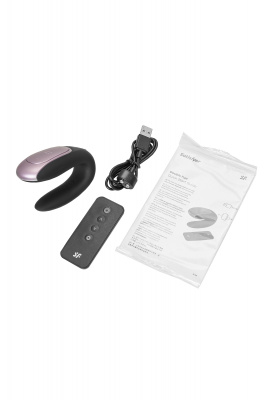 Многофункциональный стимулятор для пар Satisfyer Partner Double Fun, силикон, черный, 9 см арт. J2008-15-1