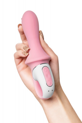 Нереалистичный вибратор Satisfyer Air Pump Booty 5, силикон, розовый, 15 см. арт. J2018-265