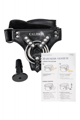Трусики для страпона  RealStick CALIBER, экокожа, черные арт. 983052