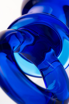 Анальная втулка Sexus Glass, стекло, синяя, 14 см, Ø 3,5 см арт. 912252