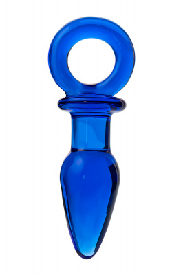 Анальная втулка Sexus Glass, стекло, синяя, 14 см, Ø 3,5 см арт. 912252
