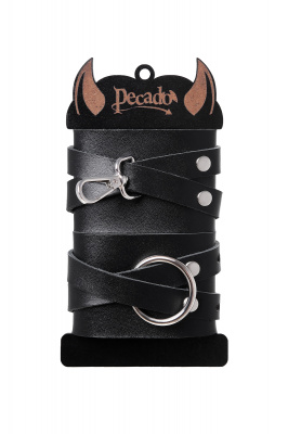 Наручники Pecado BDSM, с двумя перекрёстными ремешками, оригинальная сцепка, натуральная кожа арт. 2213