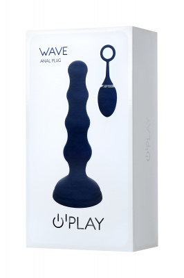 Анальная вибровтулка O'Play Wave с пультом ДУ, силикон, синий, 15,5 см. арт. 221003