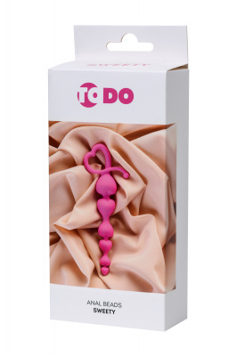 Анальная цепочка ToDo by Toyfa Sweety, силикон, розовая, 18,5 см, Ø 3,1 см арт. 356001