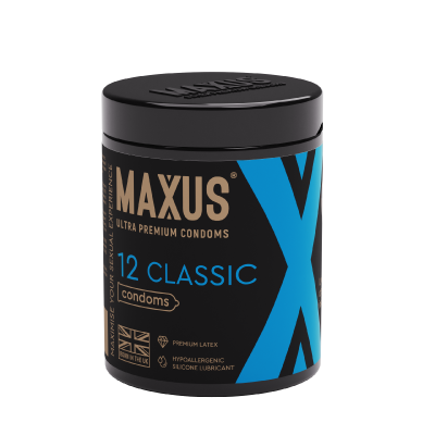 ПРЕЗЕРВАТИВЫ MAXUS CLASSIC № 12 X-EDITION (гладкие классические) в кейсе арт. 0901-053