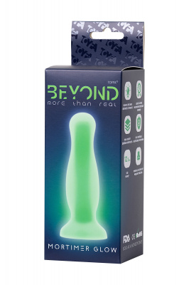 Анальная втулка светящаяся в темноте Beyond by Toyfa Mortimer Glow, водонепроницаемая, силикон, проз арт. 873006