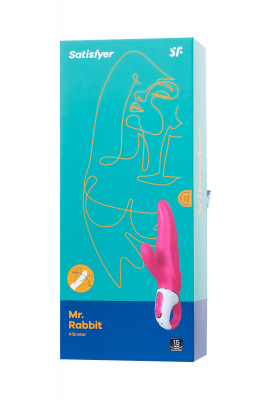 Нереалистичный вибратор Satisfyer Vibes Mr. Rabbit, силикон, красный, 22,1 см. арт. EE73-867-1017