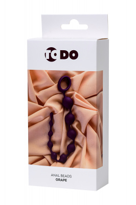 Анальная цепочка ToDo by Toyfa Grape, силикон, фиолетовая, 35 см, Ø 2,7 см арт. 356005