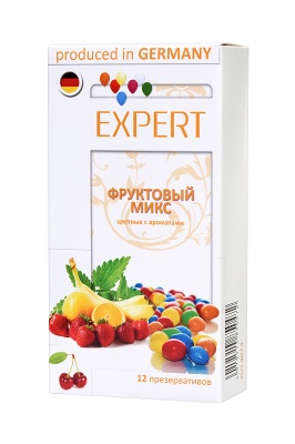 Презервативы Expert ''Фруктовый микс'' №12, цветные с ароматами: клубники, апельсина, банана, 12шт а