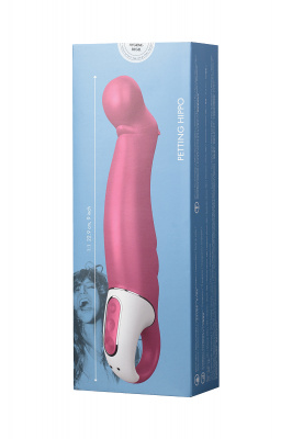Нереалистичный вибратор Satisfyer Vibes Petting Hippo, силикон, красный, 22,9 см. арт. EE73-874-1017