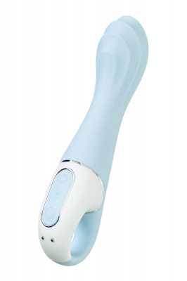 Нереалистичный вибратор Satisfyer Air Pump Vibrator 5, силикон, голубой,  см. арт. J2018-252