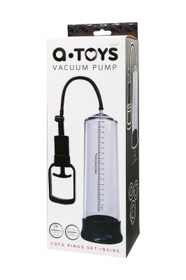 Помпа для пениса TOYFA A-Toys, PVC, прозрачный, 27,5 см арт. 769011