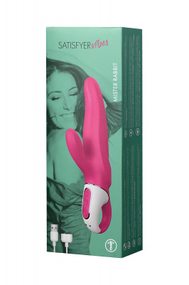 Нереалистичный вибратор Satisfyer Vibes Mr. Rabbit, силикон, красный, 22,1 см. арт. EE73-867-1017