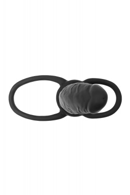 Насадка на пенис для двойного проникновения Black&Red by TOYFA , силикон, чёрный, 16,5 см арт. 901414-5