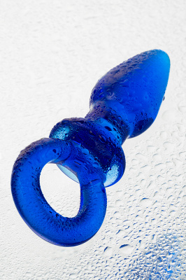 Анальная втулка Sexus Glass, стекло, синяя, 14 см, Ø 3,5 см арт. 912252