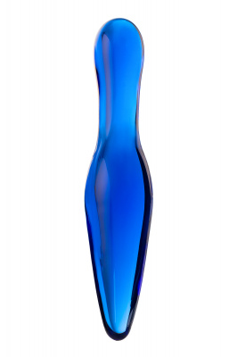 Двусторонний фаллоимитатор Sexus Glass, стекло, синий, 17,5 см арт. 912190