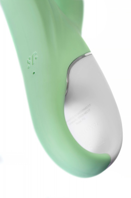 Нереалистичный вибратор Satisfyer Air Pump Bunny 5, силикон, зеленый, 15 см. арт. J2018-257