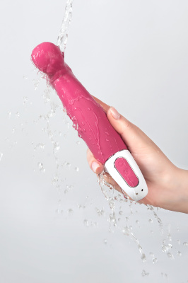 Нереалистичный вибратор Satisfyer Vibes Petting Hippo, силикон, красный, 22,9 см. арт. EE73-874-1017