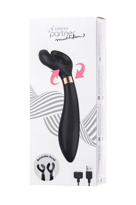 Многофункциональный стимулятор для пар Satisfyer Partner Multifun 3, силикон, чёрный, 23,5 см. арт. J2018-40-Black