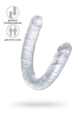Фаллоимитатор двусторонний TOYFA Double Dildo, TPR, прозрачный, 40 см арт. 882022
