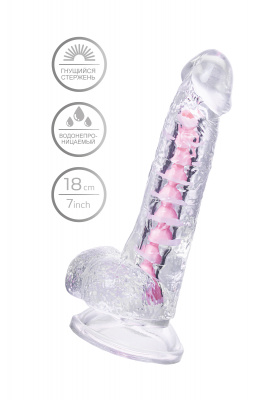 Гибкий фаллоимитатор A-Toys Parret, прозрачный, 18 см арт. 762004