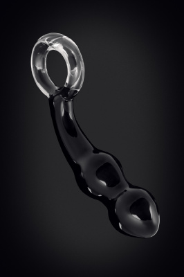 Стимулятор простаты Sexus Glass, стекло, чёрный, 17 см арт. 912238
