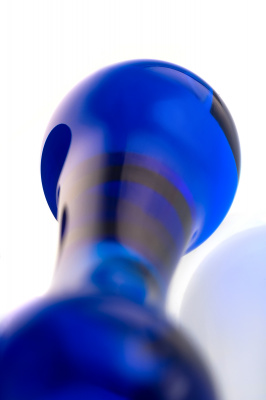 Двусторонний фаллоимитатор Sexus Glass, стекло, синий, 20,5 см арт. 912151