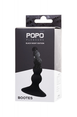 Анальная втулка POPO Pleasure by TOYFA Bootes, силикон, черная, 10 см, Ø 2,5 см арт. 731434