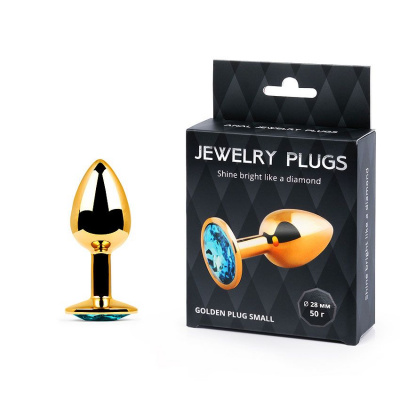 GOLDEN PLUG SMALL (втулка анальная) цвет кристалла голубой, L 72 мм, D 28 мм, ве арт. GS-05