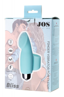 Вибронасадка на палец для клиторальной стимуляции JOS BLISS, силикон, мятная, 9 см арт. 782004