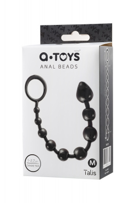 Анальная цепочка Toyfa A-toys  M ,TPE, черный, 28,3см арт. 761309