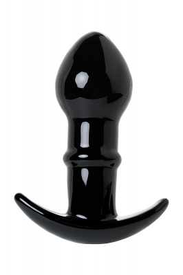 Анальная втулка Sexus Glass, стекло, чёрная, 11,5 см, Ø 4 см арт. 912302