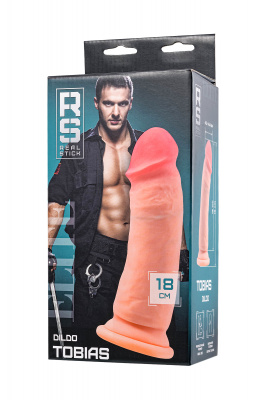 Реалистичный фаллоимитатор TOYFA RealStick Elite Tobias, TPR, телесный, 18 см арт. 982039-1