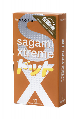 Презервативы Sagami, xtreme, feel up, латекс, 19 см, 5,3 см, 10 шт. арт. 727/1