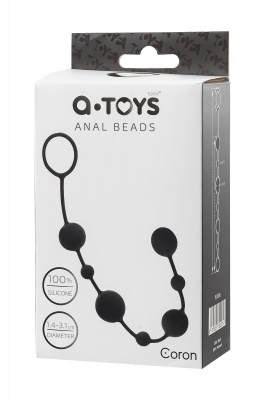 Анальная цепочка Toyfa A-toys Coron, силикон, черный, 35,9см арт. 761306
