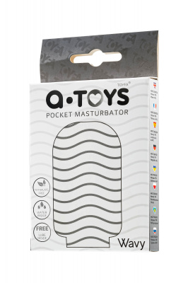 Мастурбатор A-Toys by TOYFA Pocket Wavy, TPR, белый, 7,8 см арт. 763008