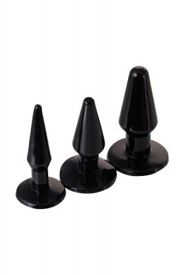 Набор втулок анальных Seven Creations, 3 шт, TPR, черные арт. 19-54BLK-BX