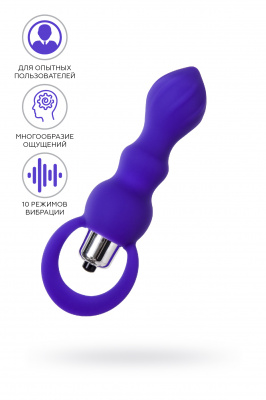 Анальная втулка ToDo by Toyfa Curvy, силикон, фиолетовая, 14 см, Ø 3,2 см арт. 358009