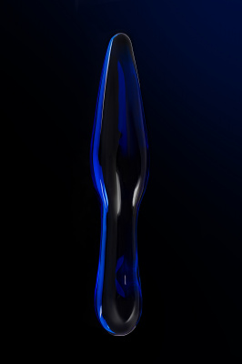 Двусторонний фаллоимитатор Sexus Glass, стекло, синий, 17,5 см арт. 912190