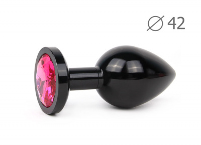 BLACK PLUG LARGE (втулка анальная), L 93 мм D 42 мм, вес 170г, цвет кристалла роз арт. BKL-14
