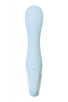 Нереалистичный вибратор Satisfyer Air Pump Vibrator 5, силикон, голубой,  см. арт. J2018-252